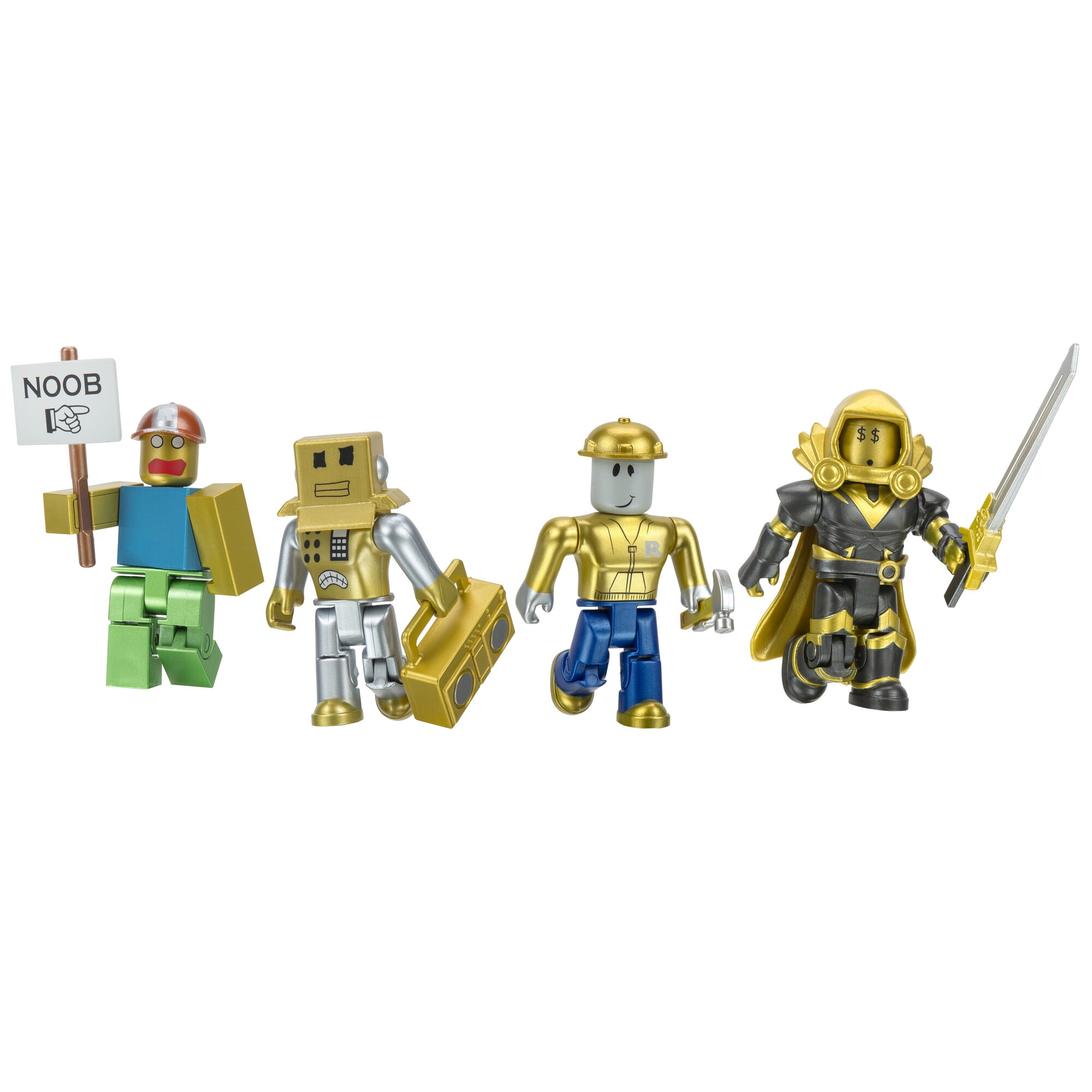 Roblox Action Collection - 15th Anniversary Gold 4 Figure Pack [Includes  Exclusive Virtual Item] 