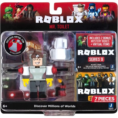 Roblox Action Collection - Mr. Toilet Figure Pack + Two Mystery Figure Bundle [Includes 3 Exclusive Virtual Items]