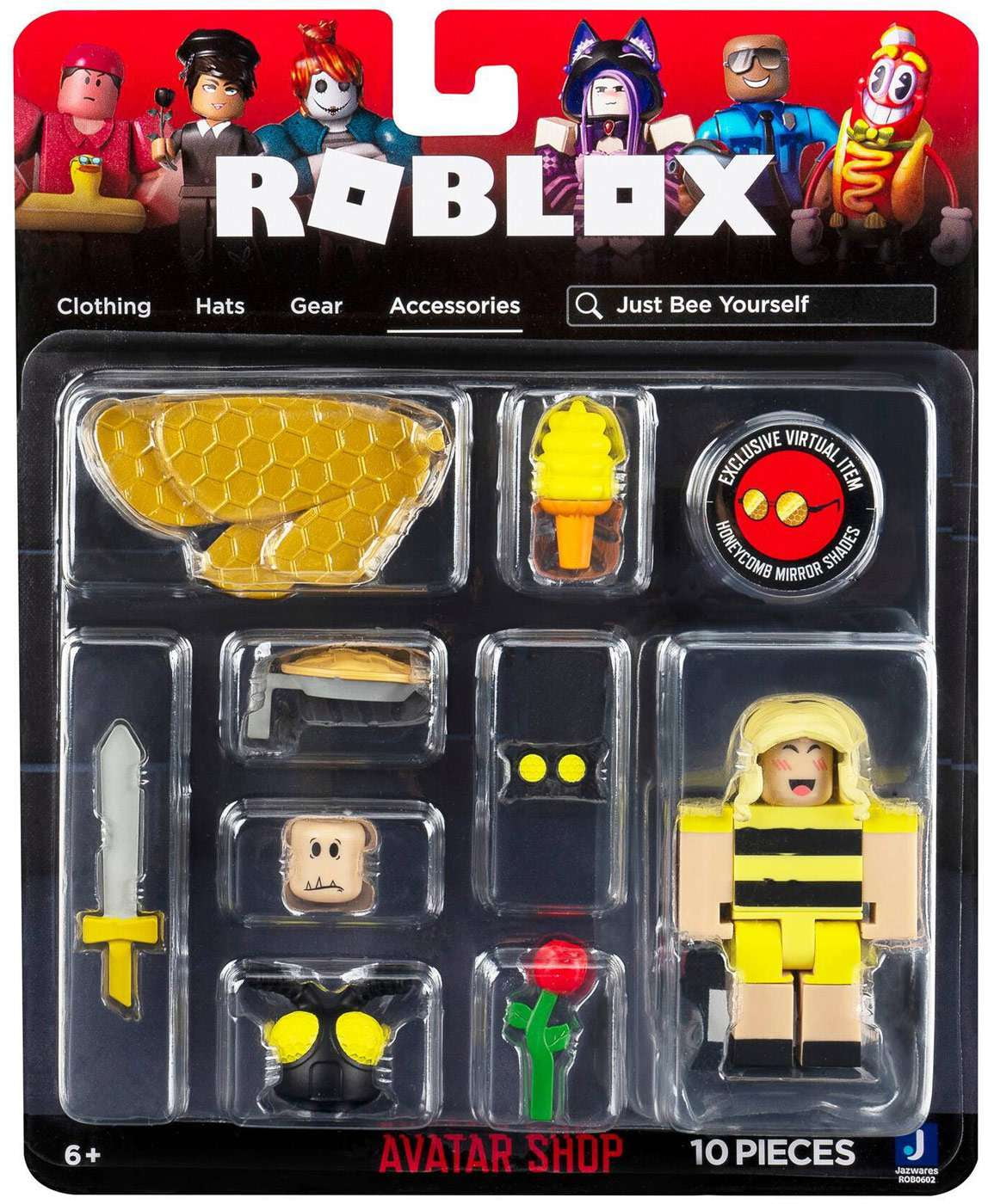 Boneco Roblox Avatar Shop Pack Figura Just Bee + Cód Virtual