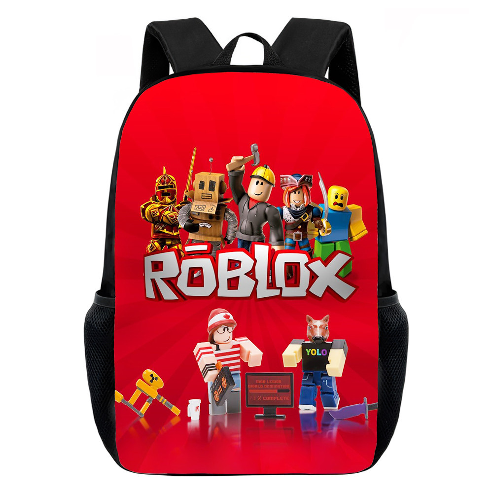 Roblox Roux Back Pack Roblox Backpack| Gamer Black Rucksack | Green Creeper Zombie Skeleton ...