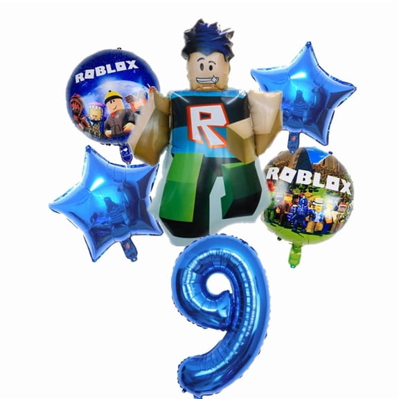 Htrade Roblox Birthday Party Balloons Foil,Roblox Balloons,6PCS