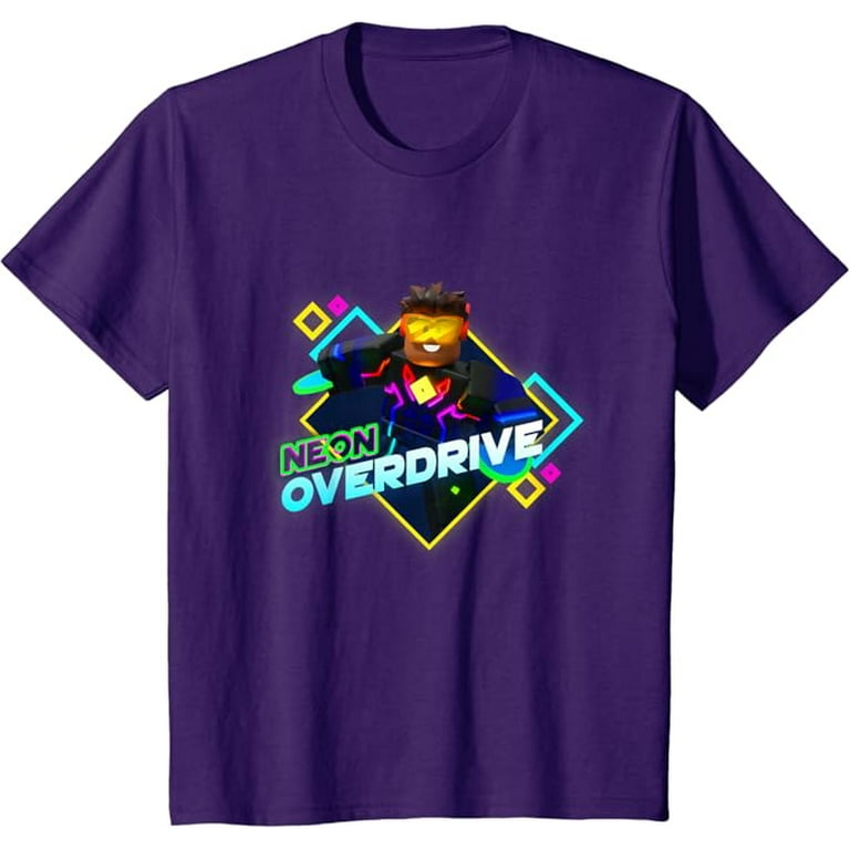 Roblox Black Neon Overdrive Youth T Shirt Purple Color Size S