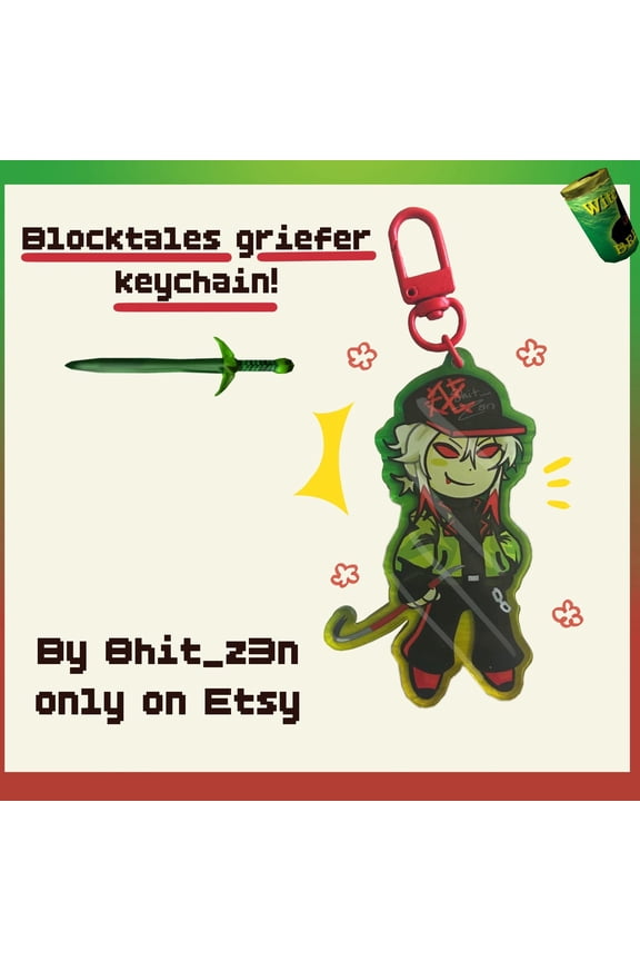Roblox Blocktales Acrylic Keychain 3'' - Griefer Keychain (1 keychain)