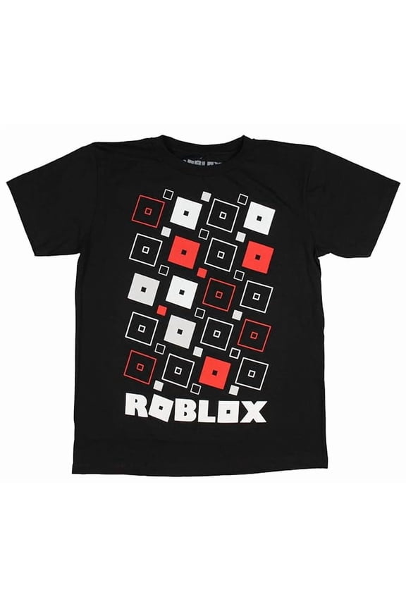 Boy's Square Logo Short Sleeve Tee, Black, Size 8