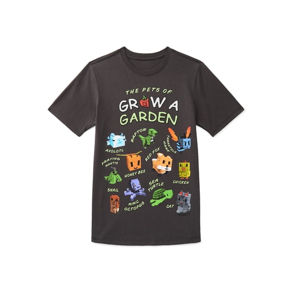 Roblox Boys' & Big Boys' Grow a Garden Graphic Tee with Short Sleeves, Sizes 4-18