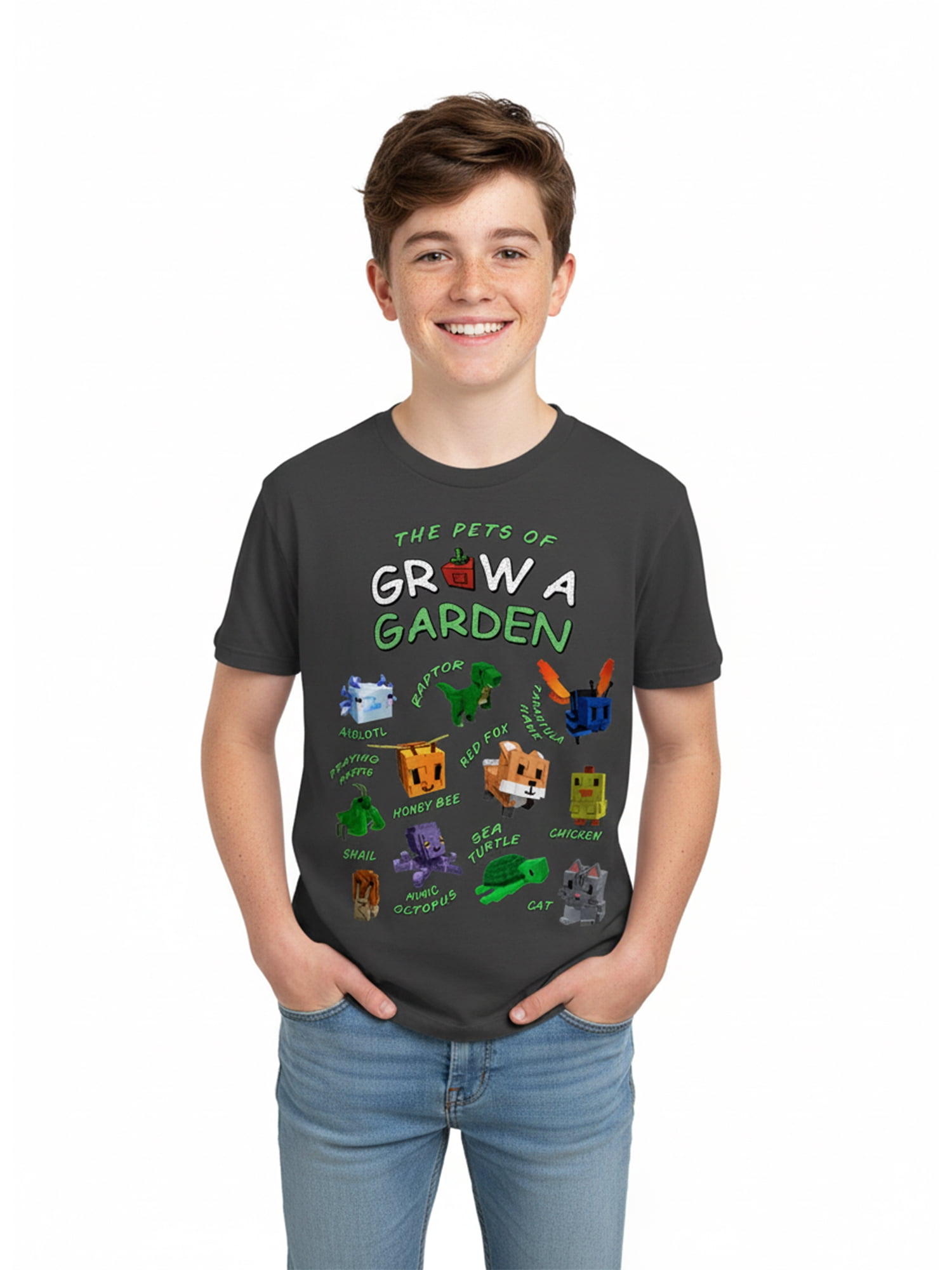 Roblox Boys' & Big Boys' Grow a Garden Graphic Tee with Short Sleeves, Sizes 4-18