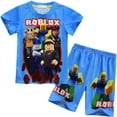 thumbnail image 1 of Roblox Boys Home Clothes Short-sleeved T-shirt Suit Kids Short-sleeved Home Clothes Suit, 1 of 2