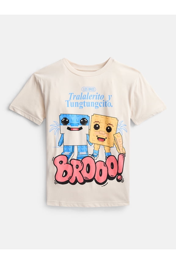 "Steal a Brainrot" Boys' Short Sleeve Graphic T-Shirt, Sizes 4-18