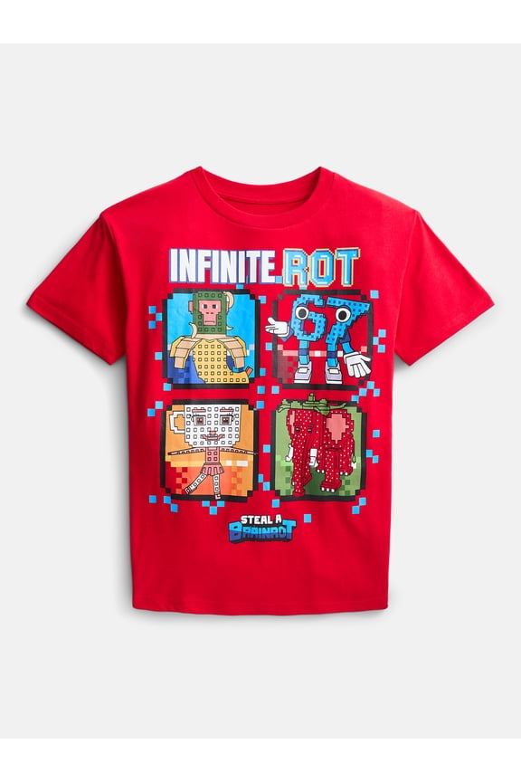 Roblox "Steal a Brainrot" Boys' Short Sleeve Graphic T-Shirt, Sizes 4-18
