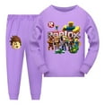Roblox Game Cotton Pajamas for Boys Girls Sleep wear long sleeve Shirt Set Tops & Pants Cartoon