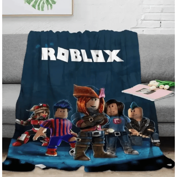 Roblox Graffiti Flannel Blanket, Game Player Throw for Bedroom, 50x40 inch