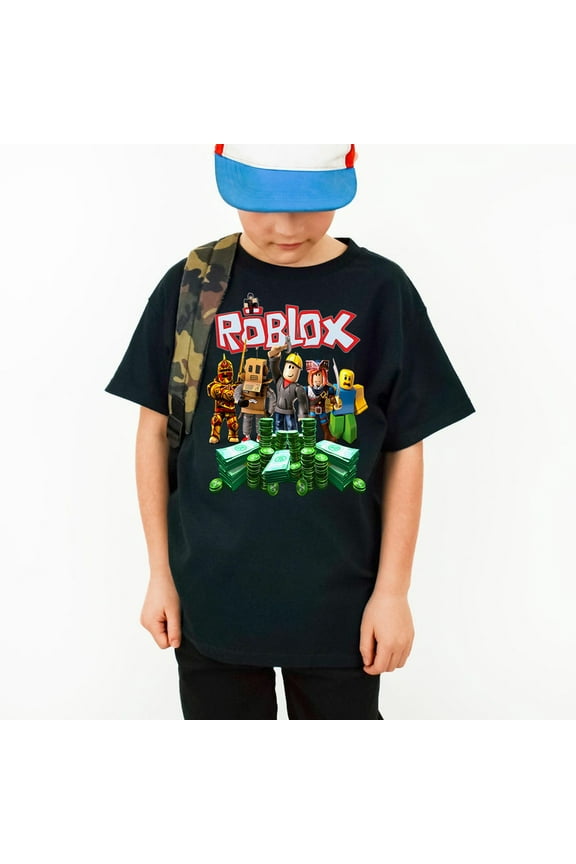 Roblox Graphic T-shirt, Funny Game Men Women Youth Toddler Kids Shirt,Black Color,Size 5-6T