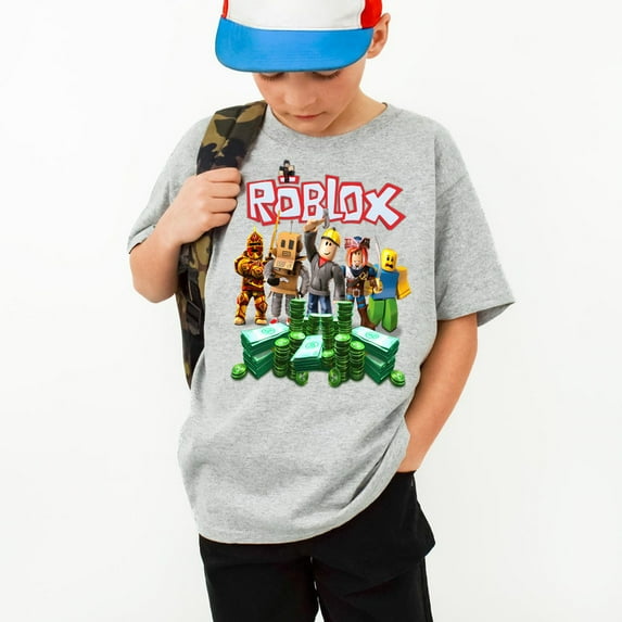 Roblox Graphic T-shirt, Funny Game Men Women Youth Toddler Kids Shirt,Sport Grey Color,Size 4T
