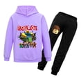 thumbnail image 1 of Kids Roblox Hoodie Outfit Set Boys Girls Hooded Sweatshirt Pullover Cartoon Long Sleeve 2pcs Cotton Sports Tops & Pants Cozy Casual Clothing Trendy Game Graphic Print Birthday Gift, 1 of 3