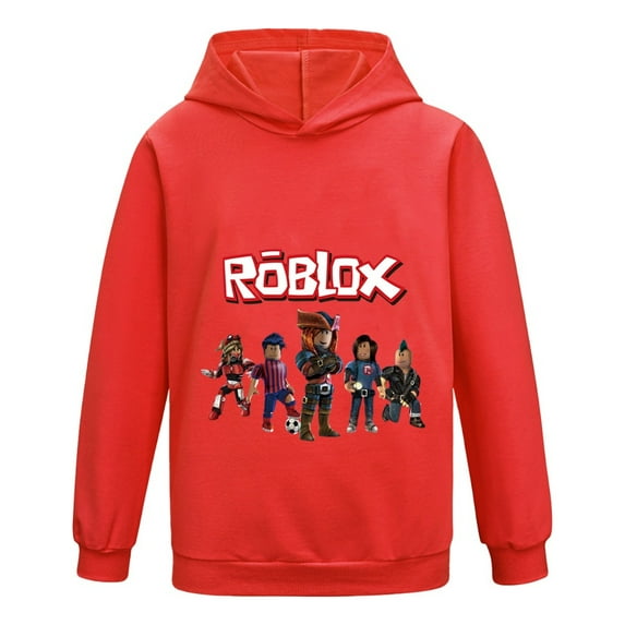 Roblox Kids Hoodie 100% Cotton Pullover Sweatshirt Long Sleeve Hooded Shirt for Boys Girls 3D Print YouTube Gaming Cartoon Comfortable Durable Children's Clothing