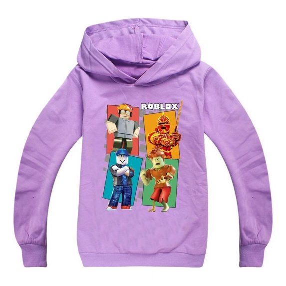 Roblox Kids Hoodie Sweatshirt Pullover Casual 100% Cotton Long Sleeve Hooded Shirt for Boys Girls Comfortable Durable 3D Print YouTube Gaming Builderman Cartoon Children's Clothing Birthday Gift