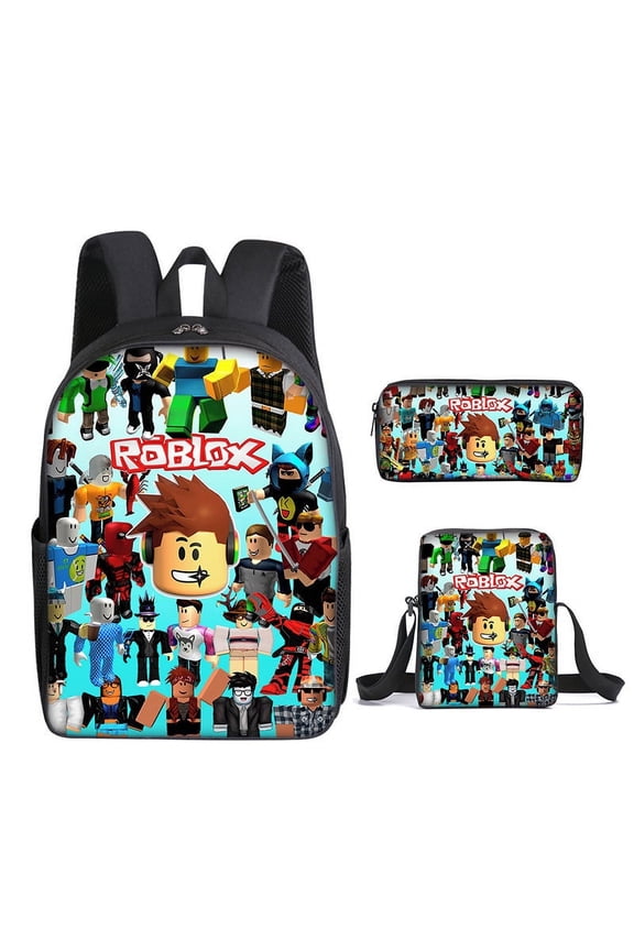 Roblox Lightweight Large-Capacity Unisex Backpack, Casual Travel Bag,Shoulder Bag,Pencil Case,3PCS