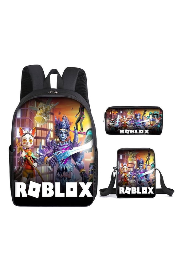 Roblox Lightweight Large-Capacity Unisex Backpack, Casual Travel Bag,Shoulder Bag,Pencil Case,3PCS