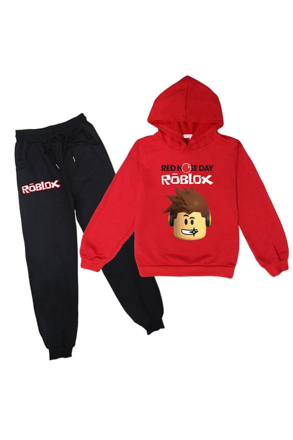 Roblox Long Sleeve Hoodies and Sweatpants Set Casual Sweatsuits 2 Piece Tracksuit Hoody Outfits for Teen(6-14 Years)