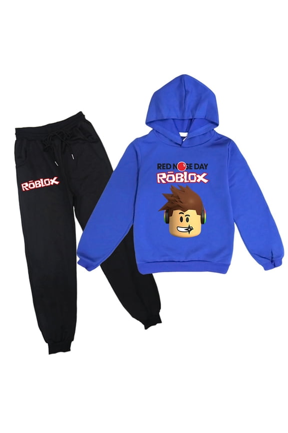 Roblox Long Sleeve Hoodies and Sweatpants Set Casual Sweatsuits 2 Piece Tracksuit Hoody Outfits for Teen(6-14 Years)