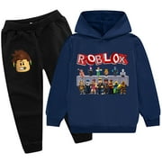 ESFXZSDV Roblox Outfit Set- Youth Tracksuit Hoodie Sweatpants Set 2 Piece Outfits For Boys Girls