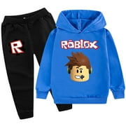 ESFXZSDV Roblox Outfit Set- Youth Tracksuit Hoodie Sweatpants Set 2 Piece Outfits For Boys Girls