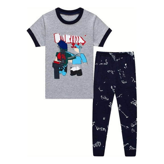 Cartoon  Boys Game Sleepwear Sets, Gray, 1-Pack