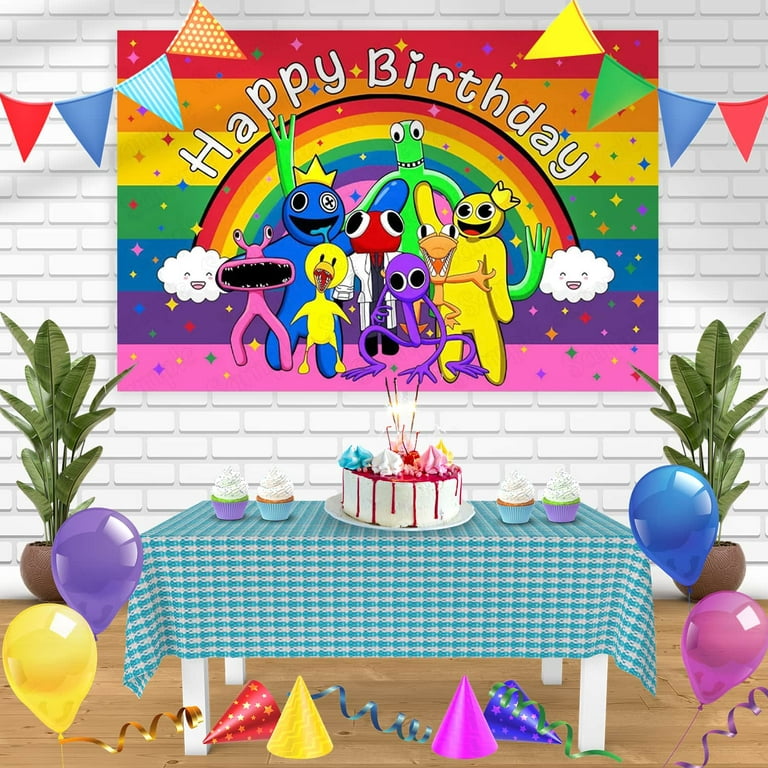 Rainbow Friends Roblox Birthday Banner Personalized Party Backdrop