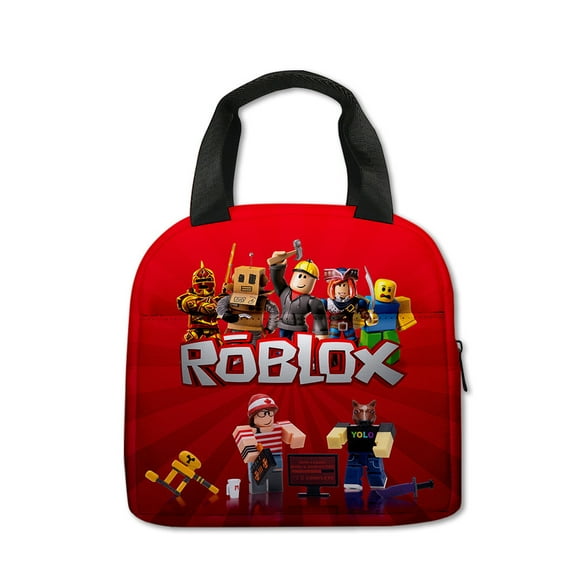Roblox Themed Lunch Bag, Reusable Insulated Lunch Box Refrigerator Tote Bag for Picnic Travel Work