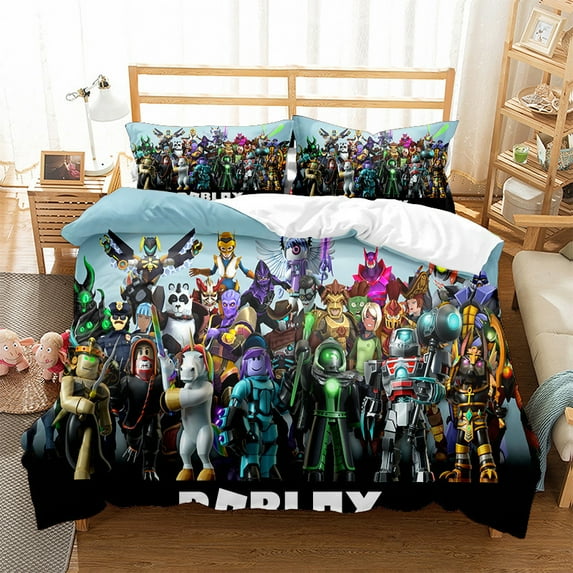 Roblox Three-piece Bedding, Quilt Cover Suit, Cartoon Printing, Boys And Girls Bedroom Decoration