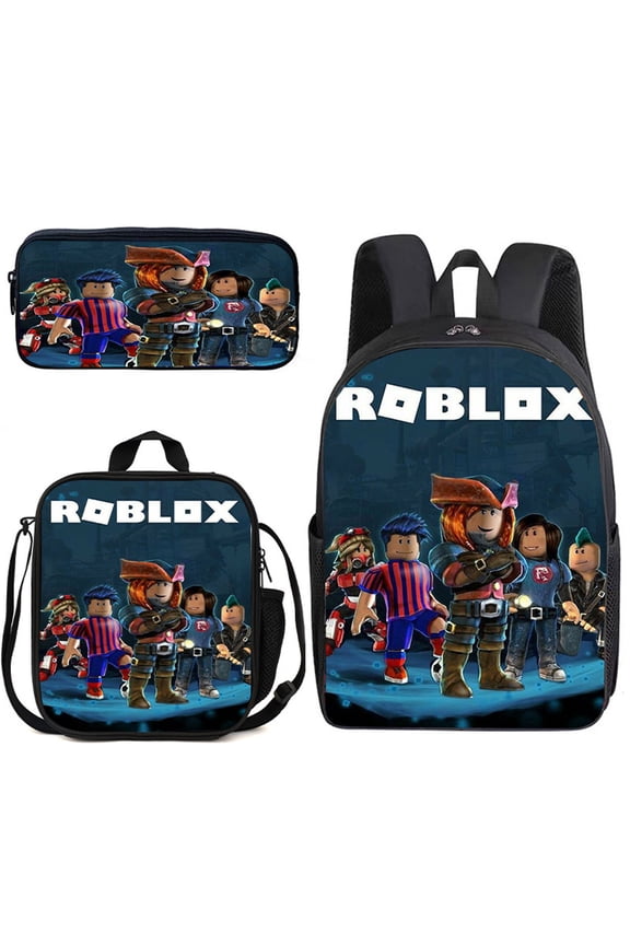 Roblox Unisex Galaxy-Print Polyester Laptop Backpack & Travel BagShoulder Bag,Pencil Case,3PCS