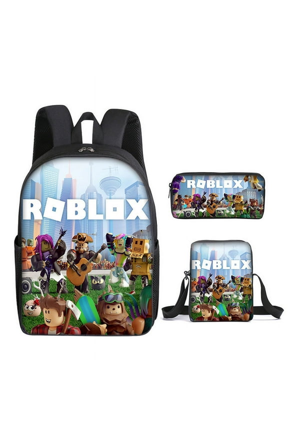 Roblox Unisex Galaxy-Print Polyester Laptop Backpack & Travel BagShoulder Bag,Pencil Case,3PCS