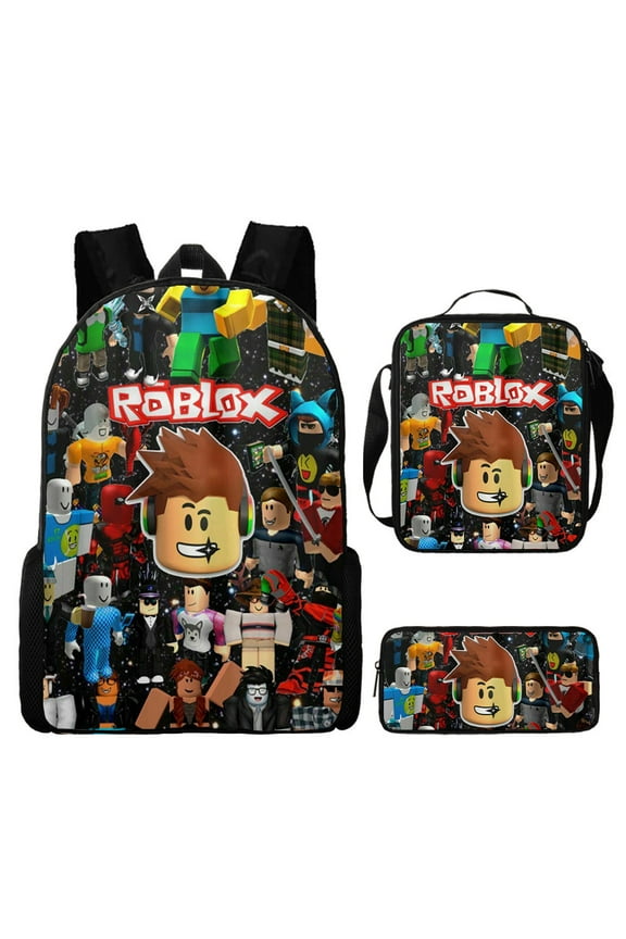 Roblox Unisex Galaxy-Print Polyester Laptop Backpack & Travel BagShoulder Bag,Pencil Case,3PCS
