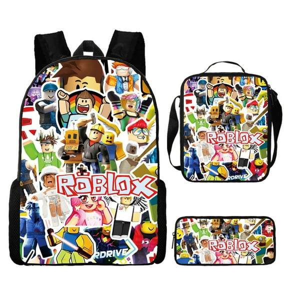 Roblox Unisex Galaxy-Print Polyester Laptop Backpack & Travel BagShoulder Bag,Pencil Case,3PCS