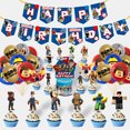 thumbnail image 1 of Roblox birthday party decoration set, equipped with Happy Birthday banners, latex balloons, Cake topper/Supercake topper supplies, 1 of 9