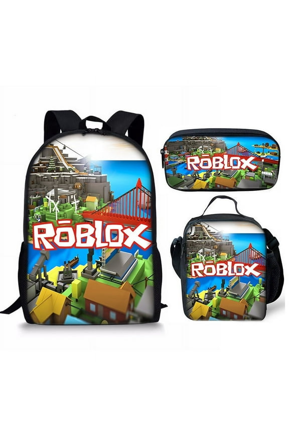 Roblox Cute 3D Cartoon Theme Waterproof Backpack, Lightweight Travel Backpack