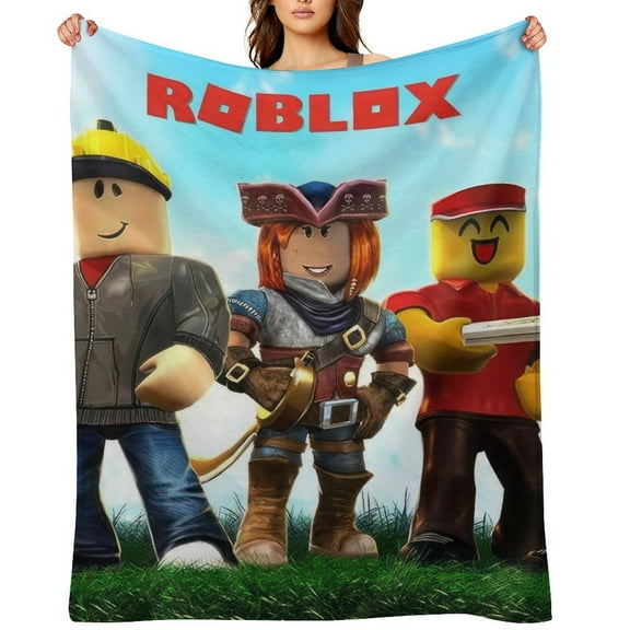 Roblox flannel blanket throw Plush Throw Blanket - Measures - Kids Super Soft Fleece Creeper Battle Bedding