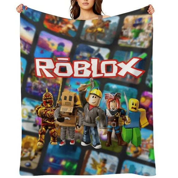 Roblox flannel blanket throw Plush Throw Blanket - Measures - Kids Super Soft Fleece Creeper Battle Bedding
