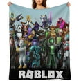 thumbnail image 1 of Roblox flannel blanket throw Plush Throw Blanket - Measures - Kids Super Soft Fleece Creeper Battle Bedding, 1 of 5