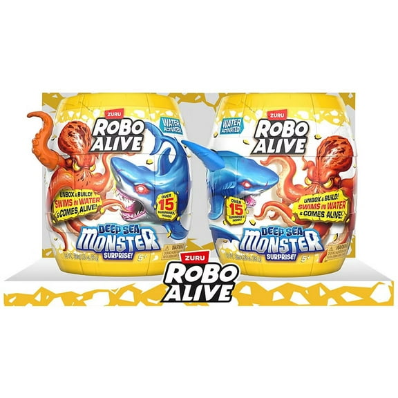 Robo Alive Deep Sea Monster SHARK & OCTOPUS 2-Pack Set