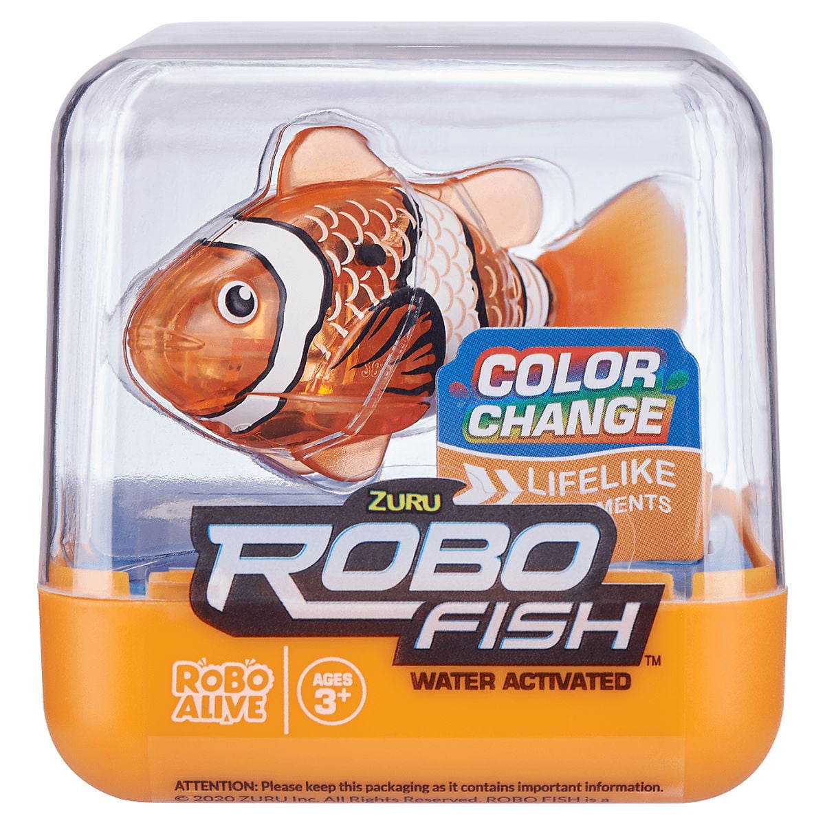 Robo Alive Robo Fish Series 2 (Teal + Orange 2 Pack) by ZURU Robotic  Swimming Fish Water Activated, Changes Color, Comes with Batteries