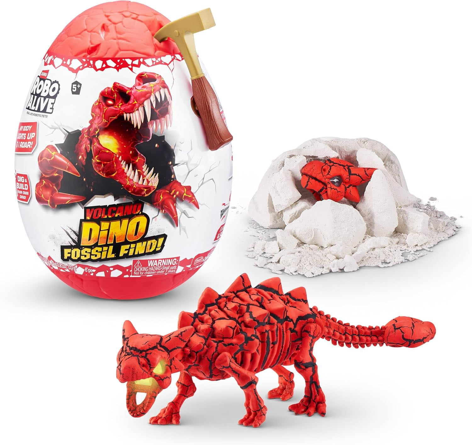 Robo Alive Fossil Find! Volcano Ankylosaurus Pack