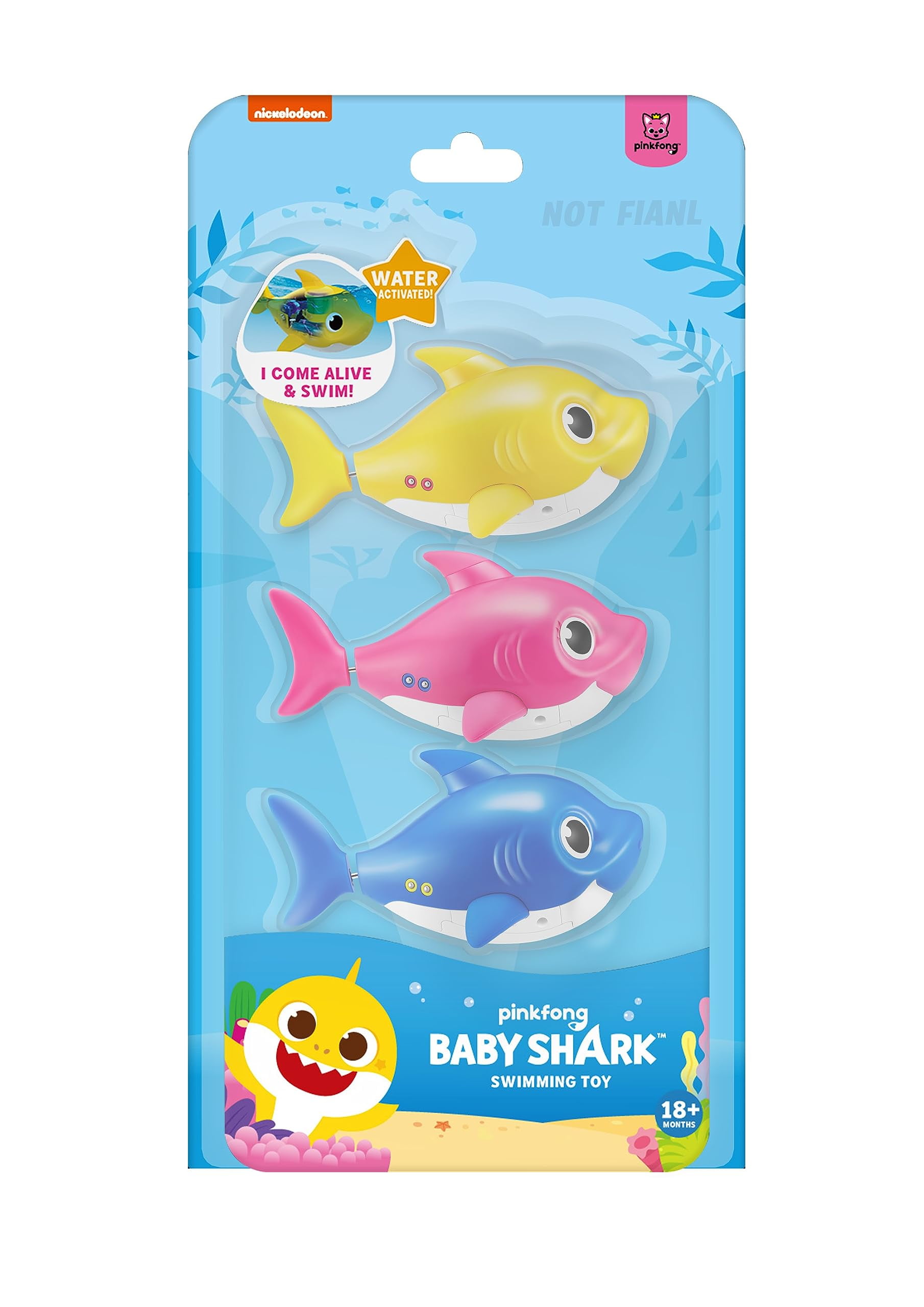 Robo Alive Junior Baby Shark New Silicon Fins Version Swimming Mini Baby Shark (3 Pack) by ZURU