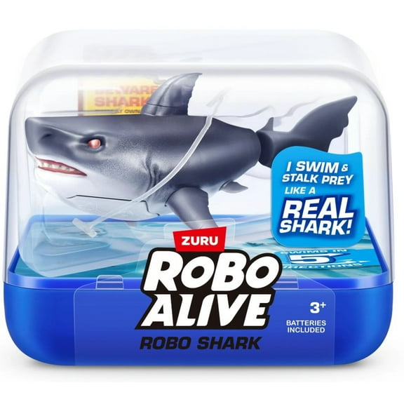 Robo Alive Robo Shark DARK GREY Robotic Pet Figure (Water Activated, Swimming Shark)