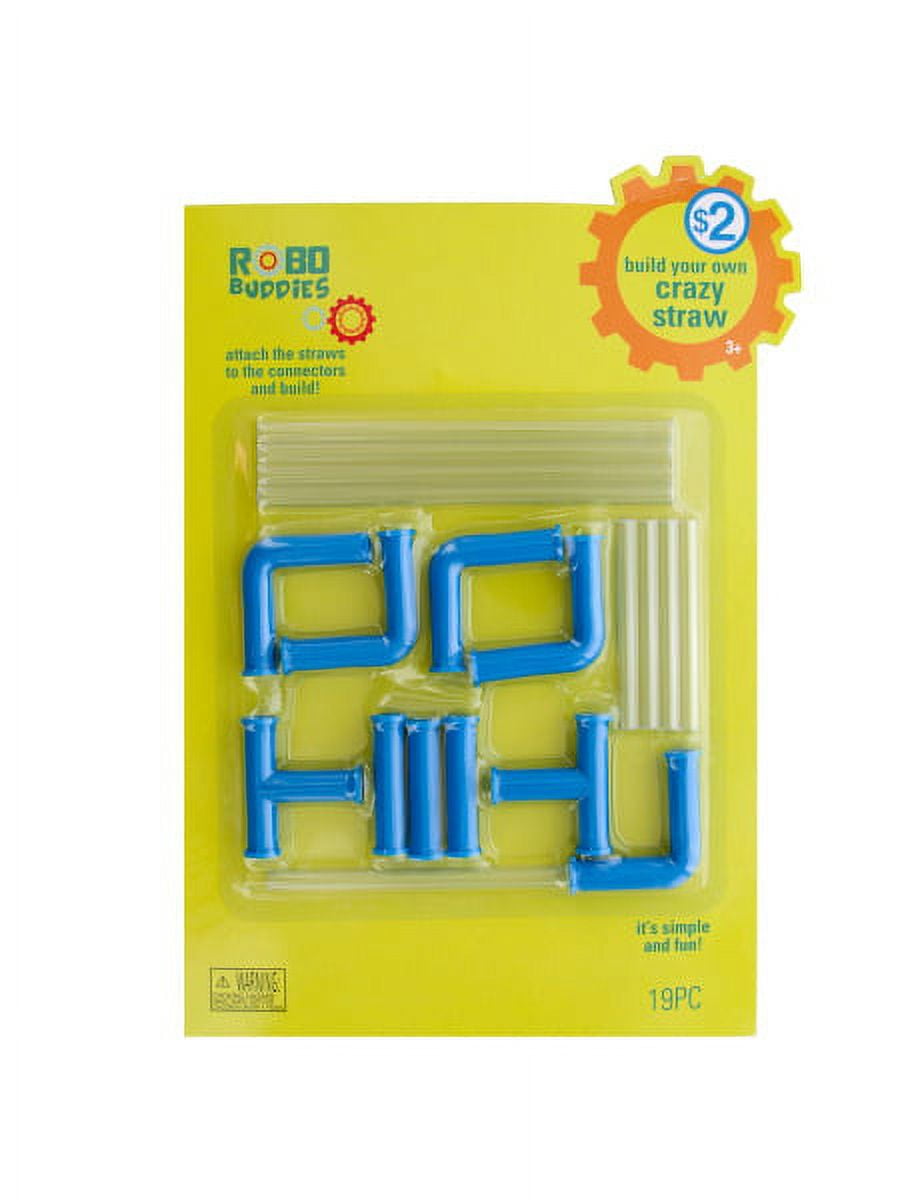 Robo Buddies Build Your Own Crazy Straw Kit, 24 Count 