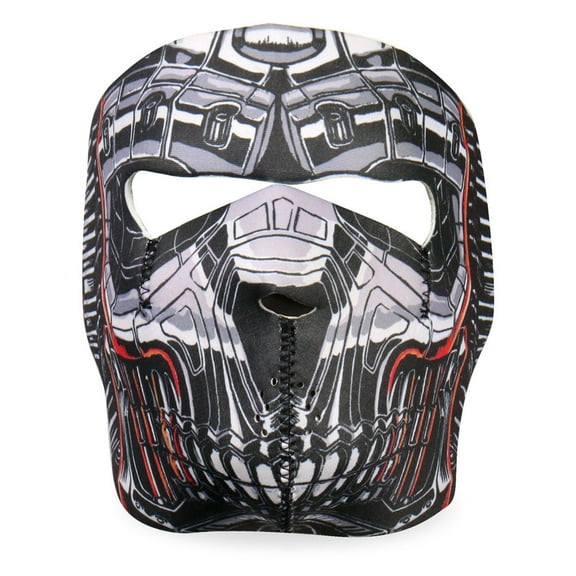 Robo Skull Neoprene Hook & Loop Fastener Face Mask for unisex, Bikers Full Protection Back Closure
