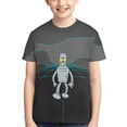 thumbnail image 1 of RoboFuturama Teen T-Shirt Crewneck Short Sleeve Double-Sided Print Summer Tee Shirts Top For Youth Boys Girls Children Medium, 1 of 7