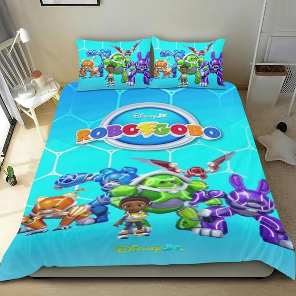 RoboGobo Themed Bed Sheet Set Three Piece Set 36x75 Inches Comfortable And Skin Friendly Unique Design Creating A Star Studded Night Home Decor Gifts For Family Friends fans