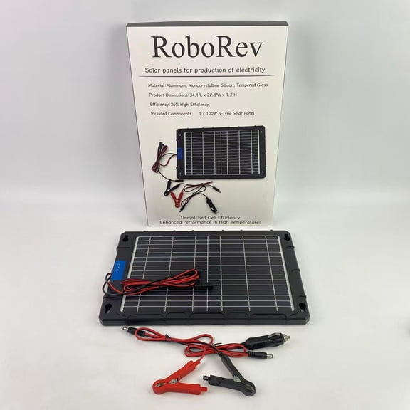 RoboRev Solar panels for production of electricity,15W 12V Solar Battery Charger PRO, Built-in Smart Charge Controller, Waterproof 12 Volt Solar Panel Trickle Charging Kits