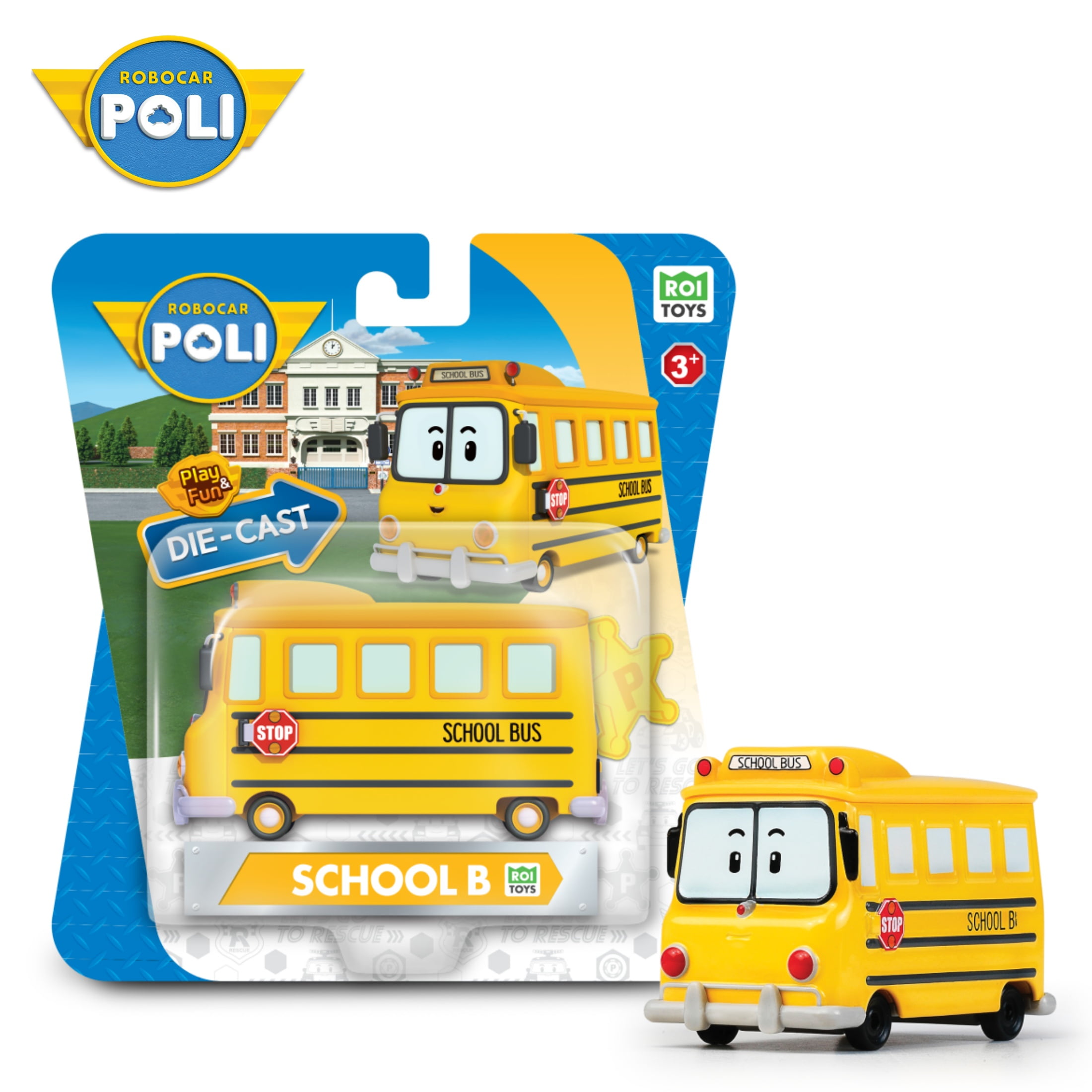 Robocar Poli, School B Die-Cast Toy Figure Vehicles,Ages 3 and up, Mini ...